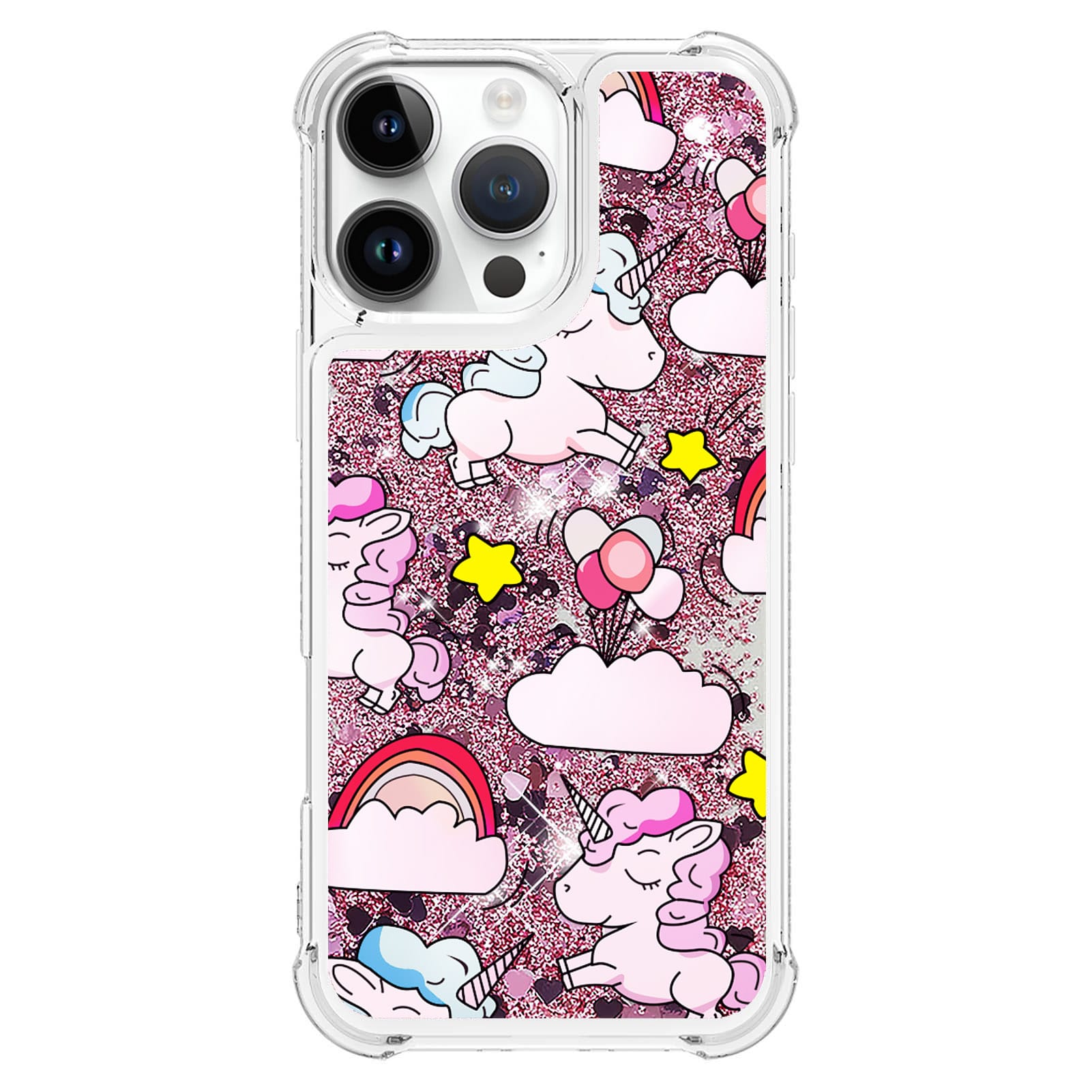 Trolsk Liquid Glitter Deksel - Unicorn (iPhone 16 Pro Max)