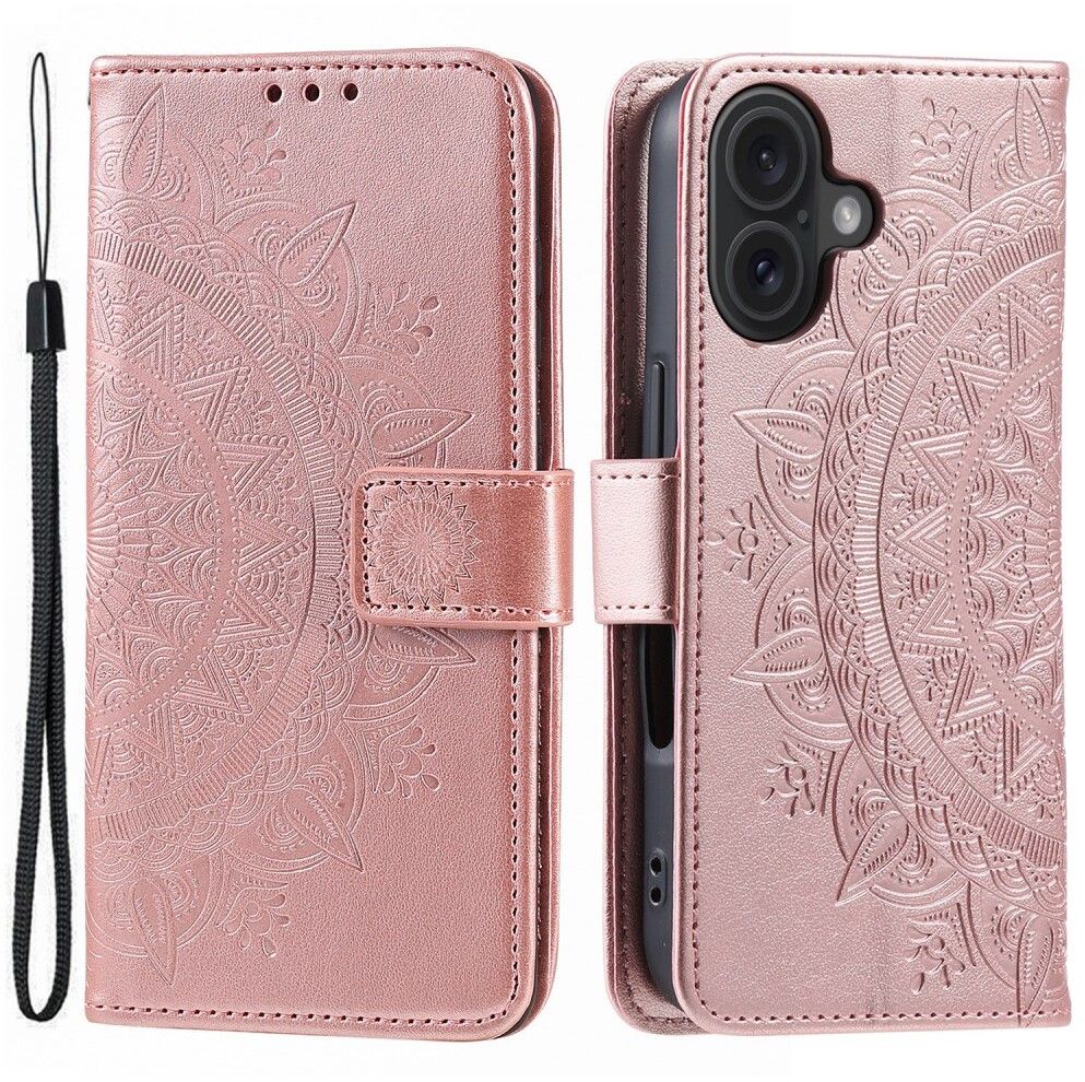 Trolsk Mandala Wallet with Strap (iPhone 16) - Rose gull