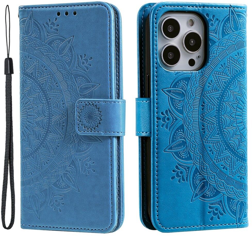 Trolsk Mandala Wallet with Strap (iPhone 16 Pro) - Blå