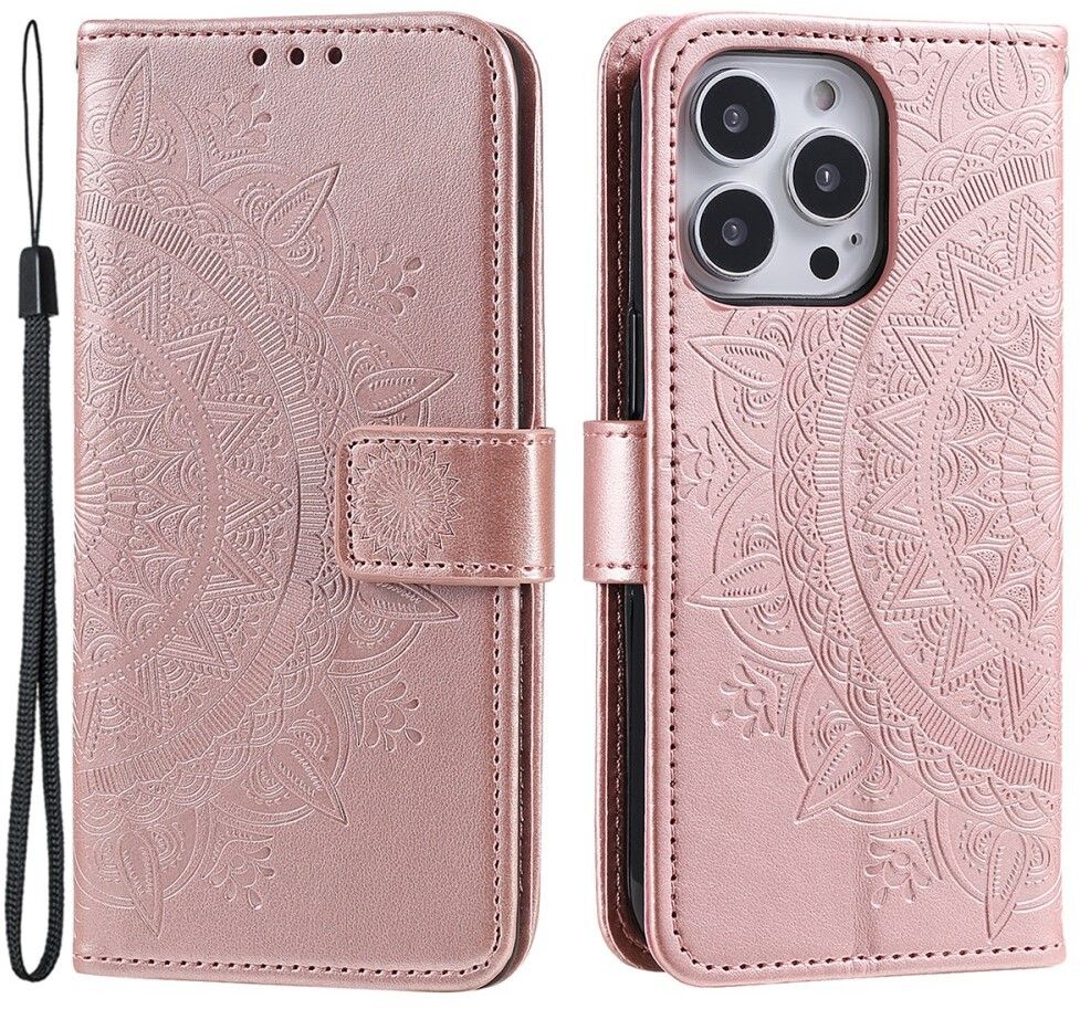 Trolsk Mandala Wallet with Strap (iPhone 16 Pro) - Rose gull