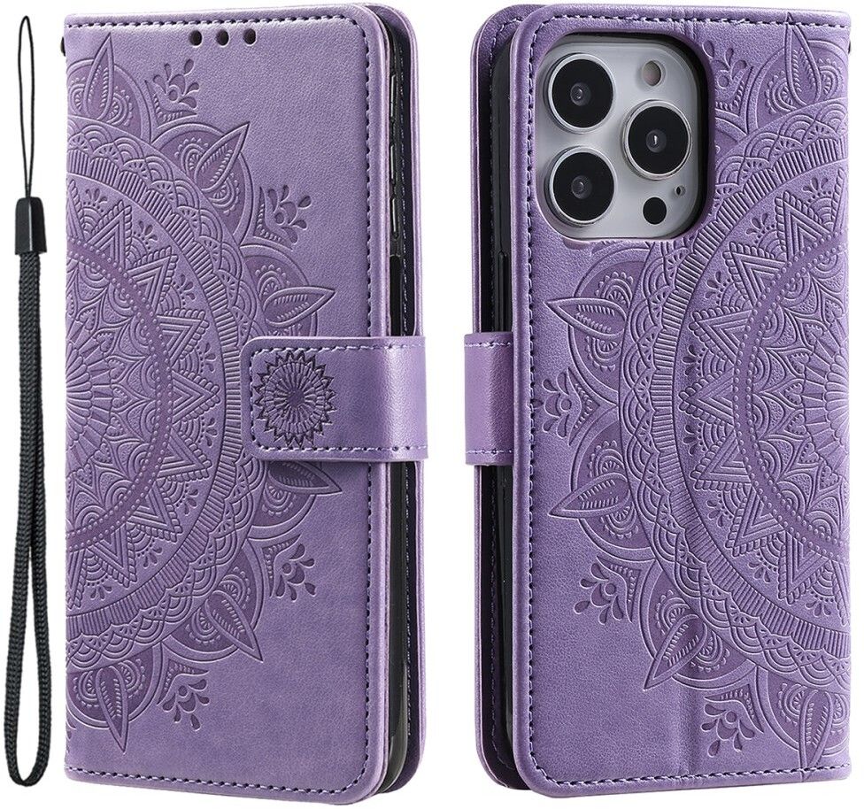 Trolsk Mandala Wallet with Strap (iPhone 16 Pro Max) - Lila