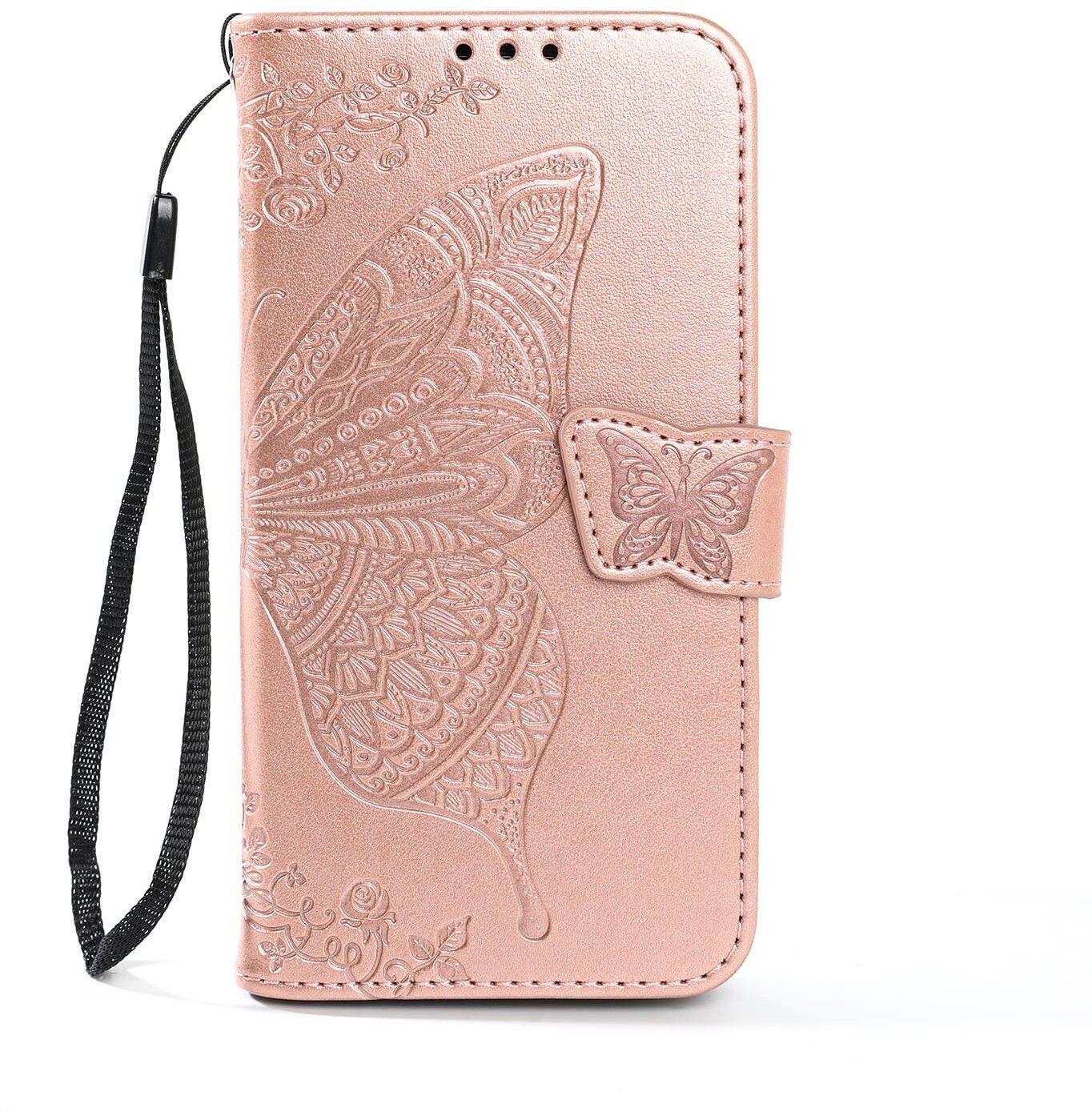 Trolsk Wallet-deksel med Butterfly (iPhone 16) - Rose gull