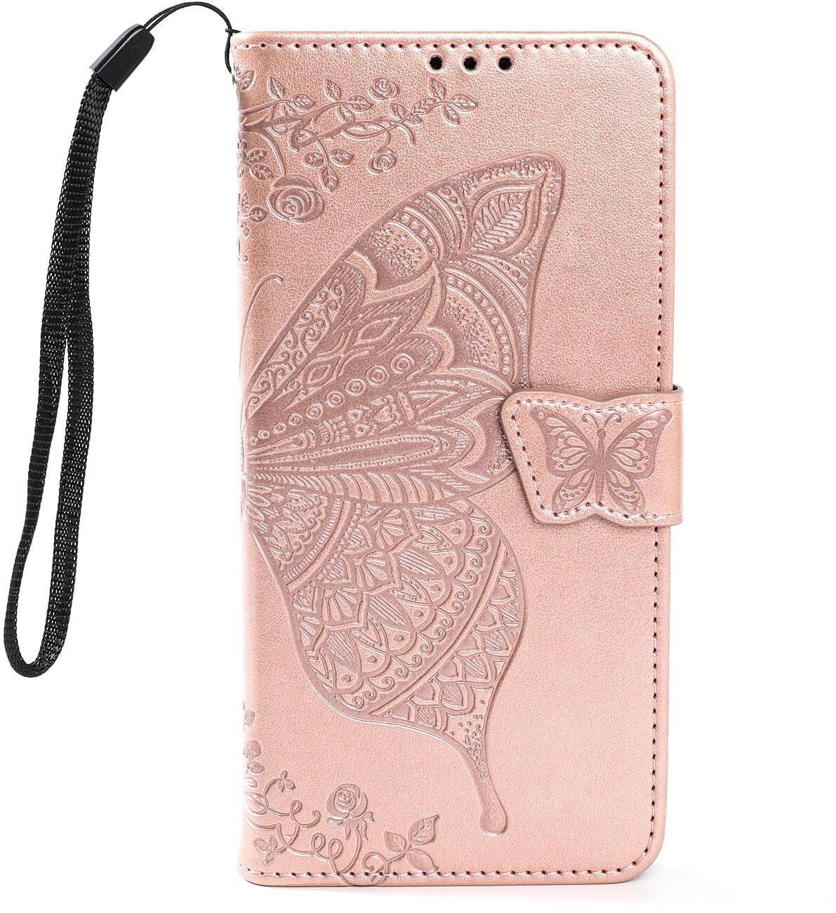 Trolsk Wallet-deksel med Butterfly (iPhone 16 Pro) - Rose gull