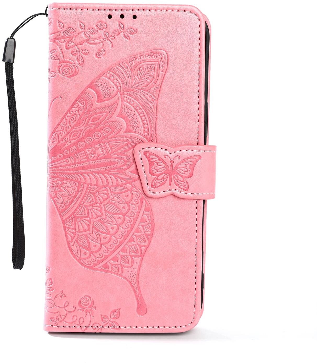 Trolsk Wallet-deksel med Butterfly (iPhone 16 Pro) - Rosa