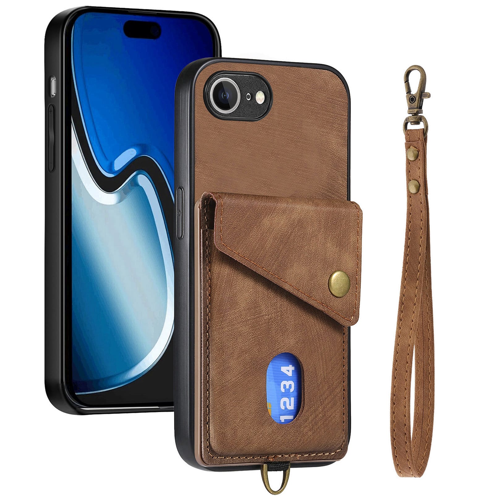 Trolsk Plånboksskal med Handrem (iPhone 16e) - Brun