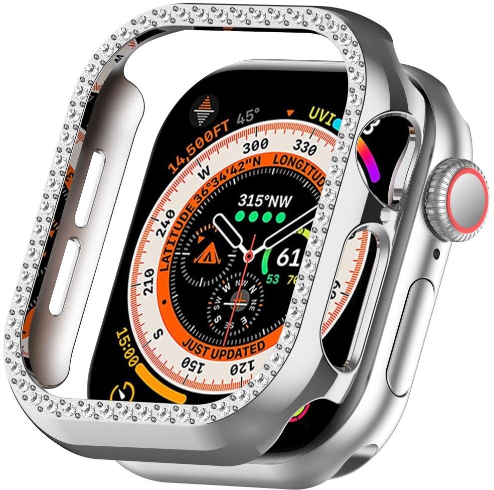 Trolsk Rhinestone Cover (Apple Watch 10 46 mm) - Sølv