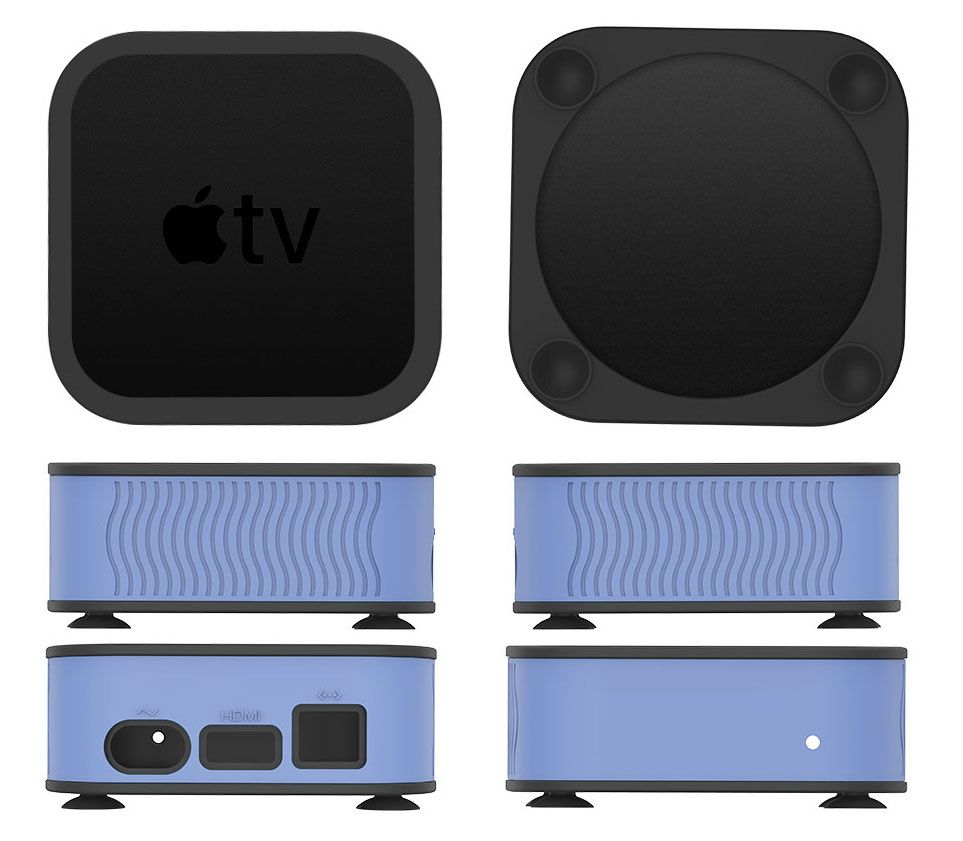 Trolsk silikonetui (Apple TV 4K (2021)) - skall - silikon - Lyse blå
