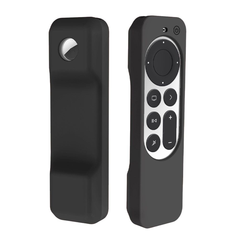Trolsk silikonetui med AirTag Fit (Siri Remote gen 3) - Svart