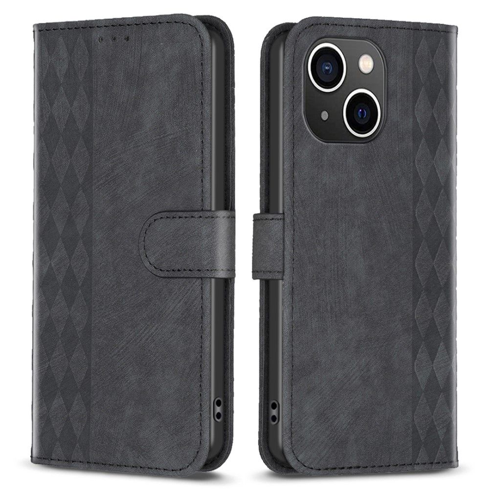 Trolsk Slim Rhombus Wallet (iPhone 15 Plus) - Svart