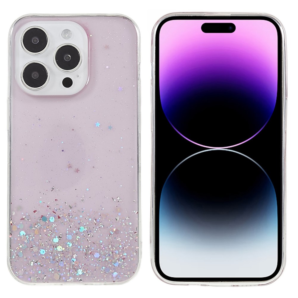 Trolsk Starry Sky Glitter-deksel (iPhone 14 Pro Max) - Rosa