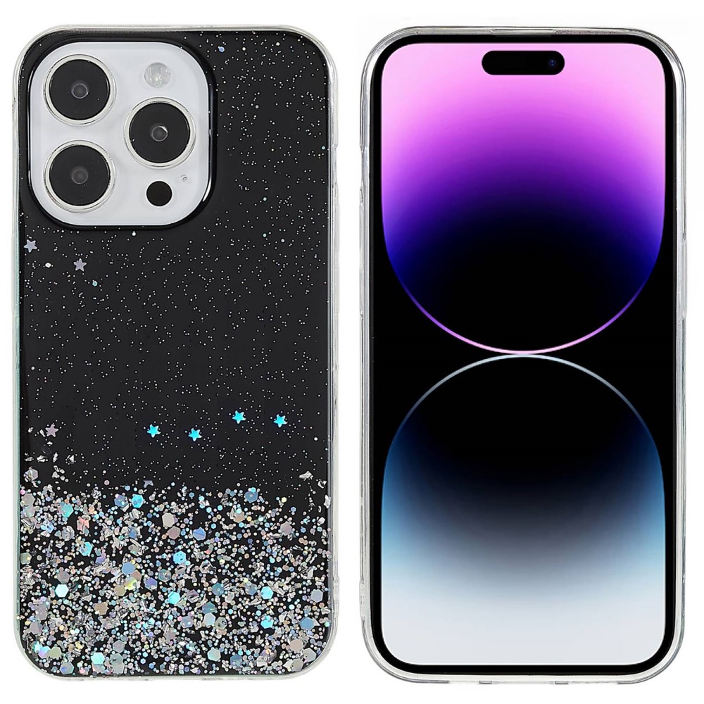 Trolsk Starry Sky Glitter Case (iPhone 14 Pro) - Svart