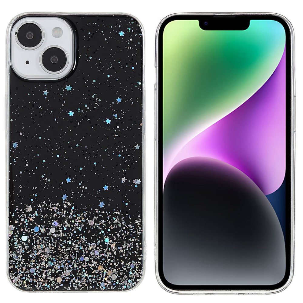 Trolsk Starry Sky Glitter Case (iPhone 14) - Svart