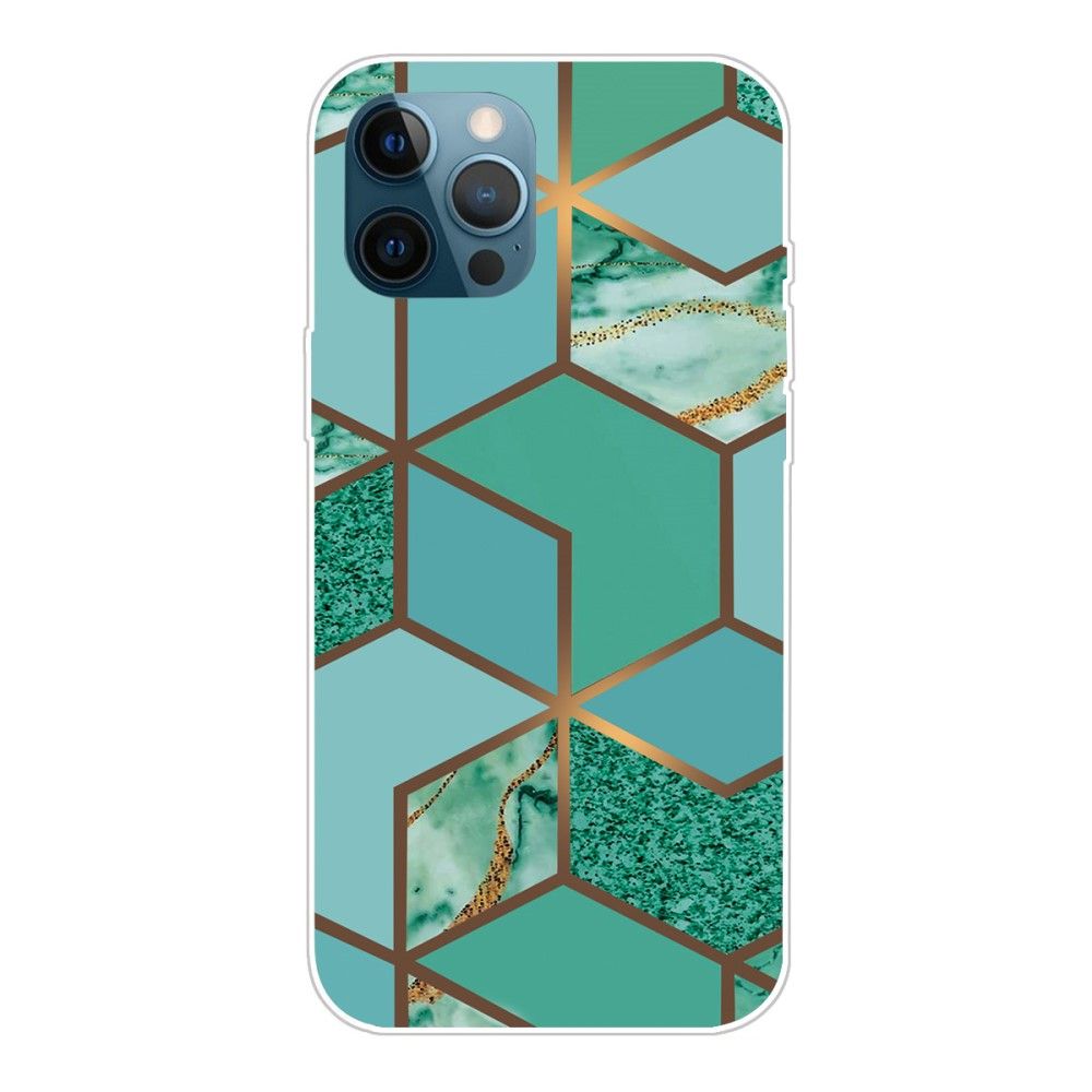 Trolsk TPU -bakdeksel - marmor (iPhone 13 Pro Max) - Turkis