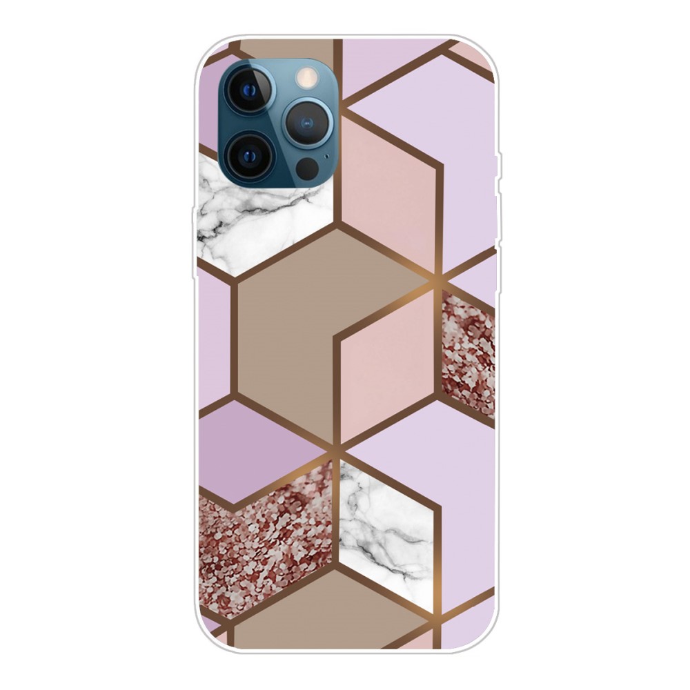 Trolsk TPU -bakdeksel - marmor (iPhone 13 Pro Max) - Lilla