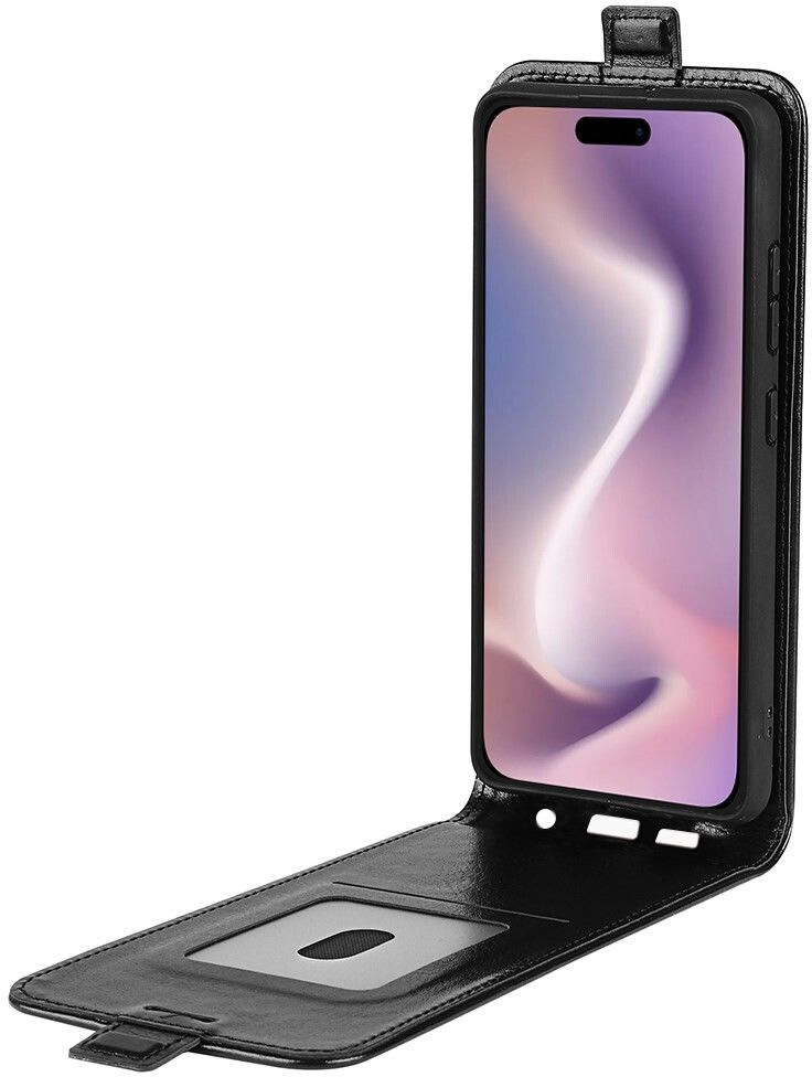 Trolsk Vertical Flip-deksel (iPhone 16) - Svart