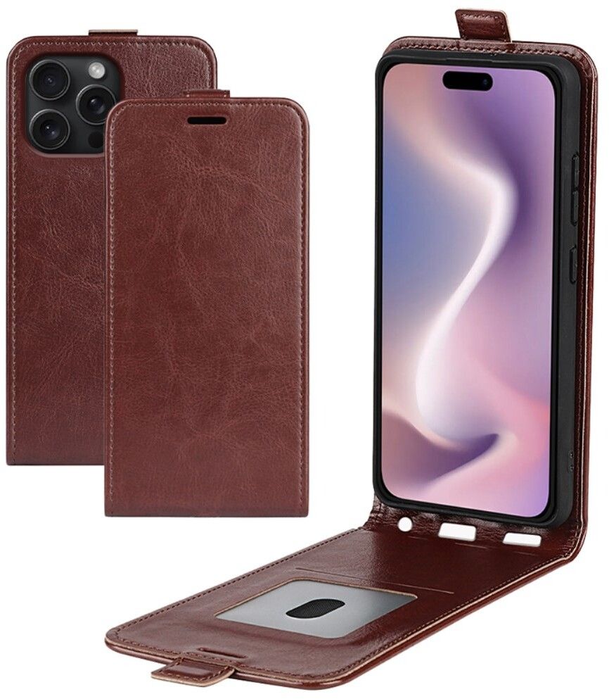 Trolsk Vertical Flip-deksel (iPhone 16 Pro) - Brun