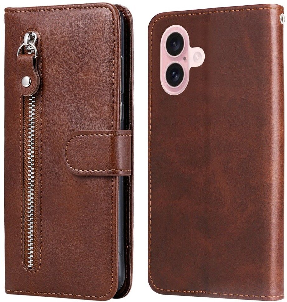 Trolsk Zipper Wallet (iPhone 16) - Brun