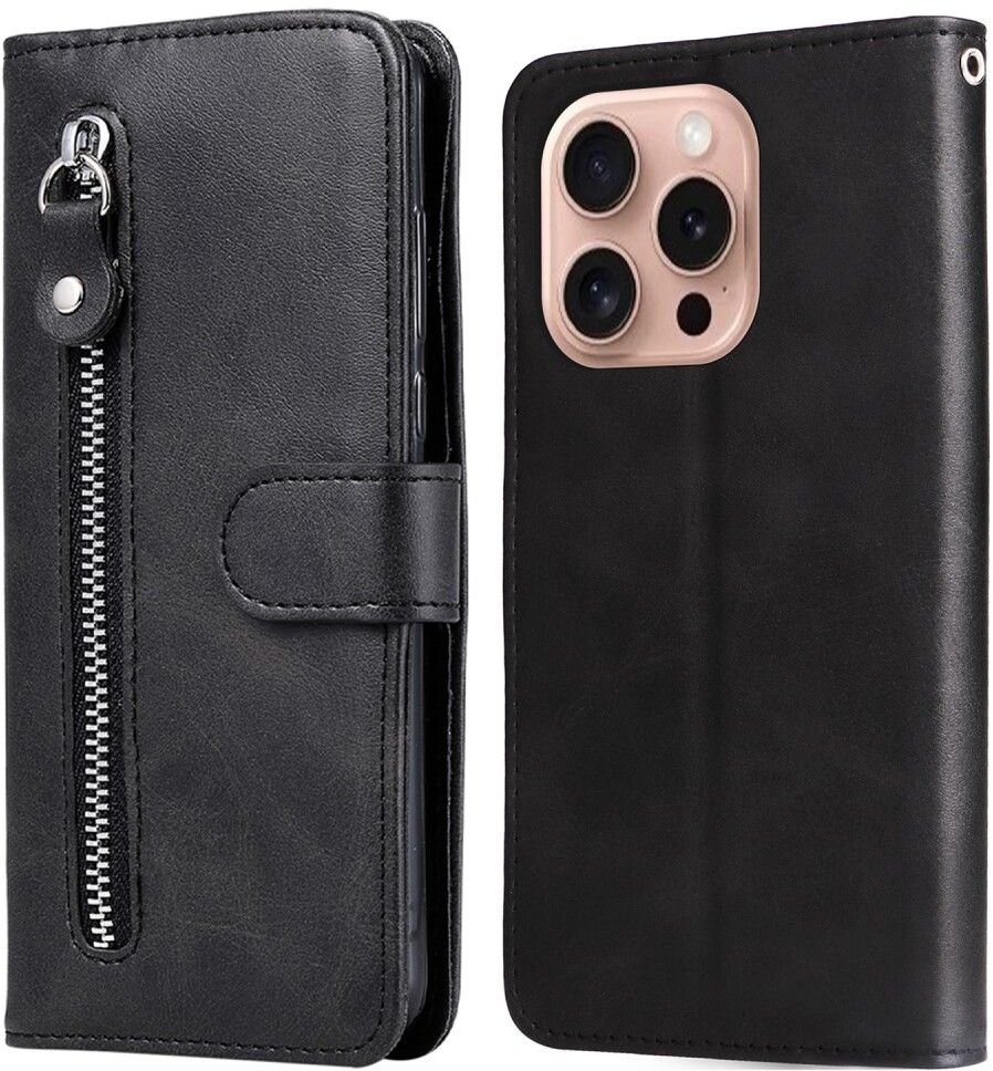 Trolsk Zipper Wallet (iPhone 16 Pro) - Svart