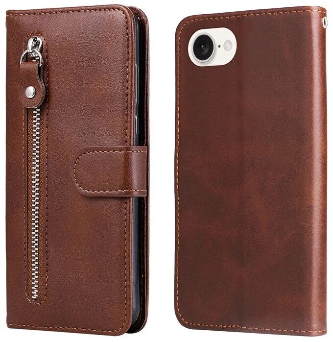 Trolsk Zipper Wallet (iPhone 16e) - Brun