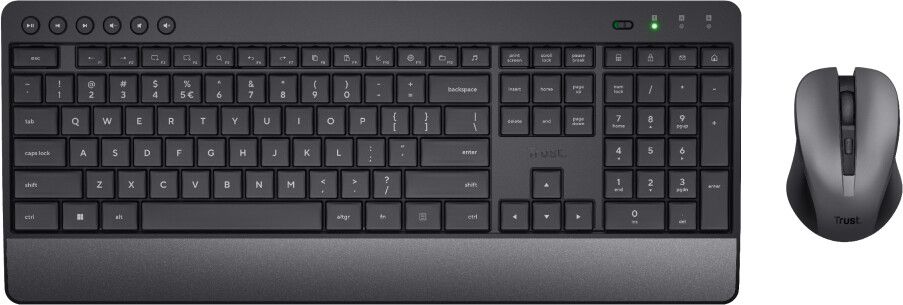 Trust TKM-450 Comfort Wireless Keyboard & Mouse Set (Nordic) - Tastatur & Mussett - Nordisk - Svart
