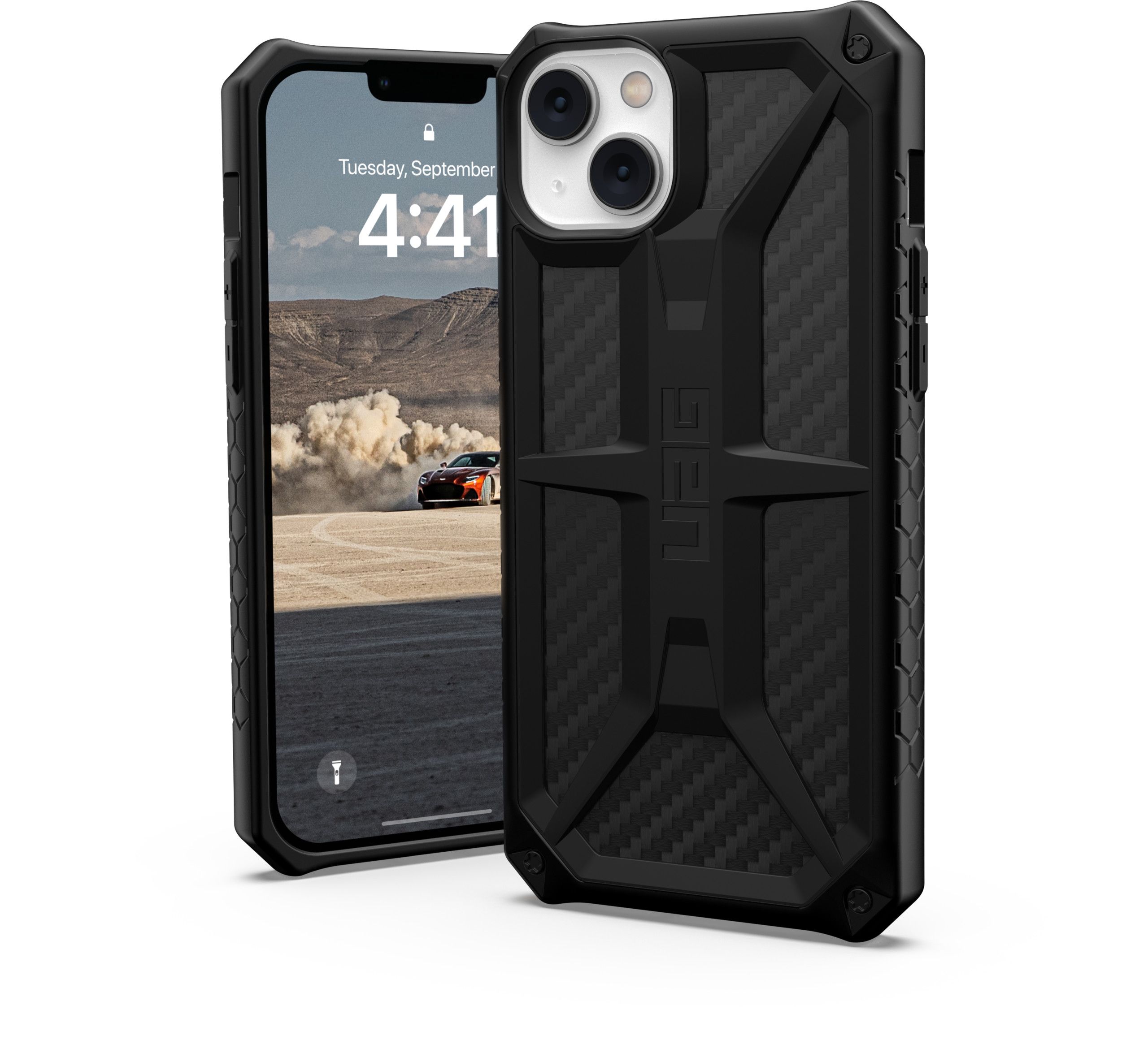 UAG Monarch-deksel (iPhone 14 Plus) - Karbonfiber