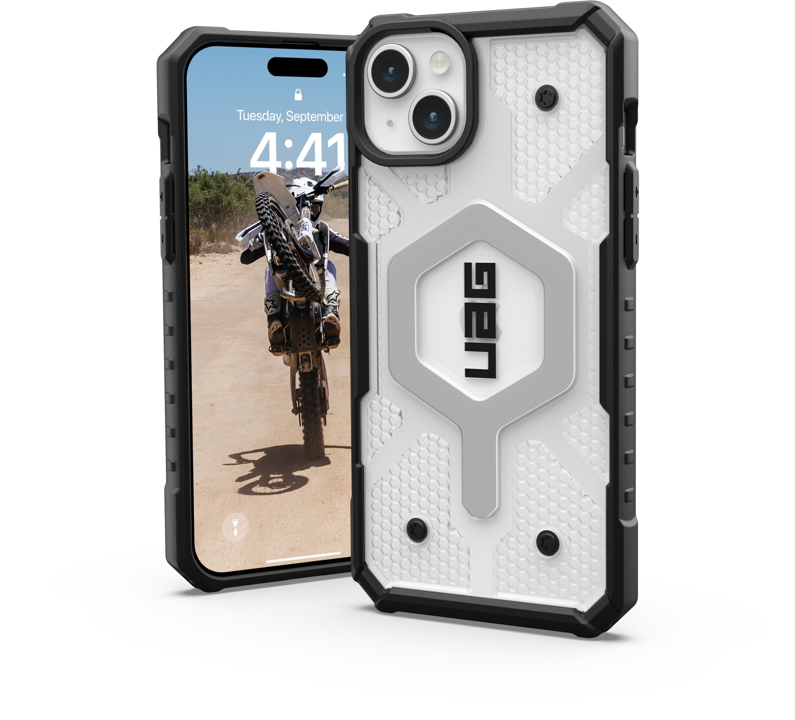 UAG Pathfinder Pro-deksel (iPhone 15 Plus) - Gjennomsiktig