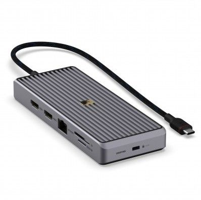 Unisynk 12-porter USB-C Hubb 8KPRO 100W - Grå