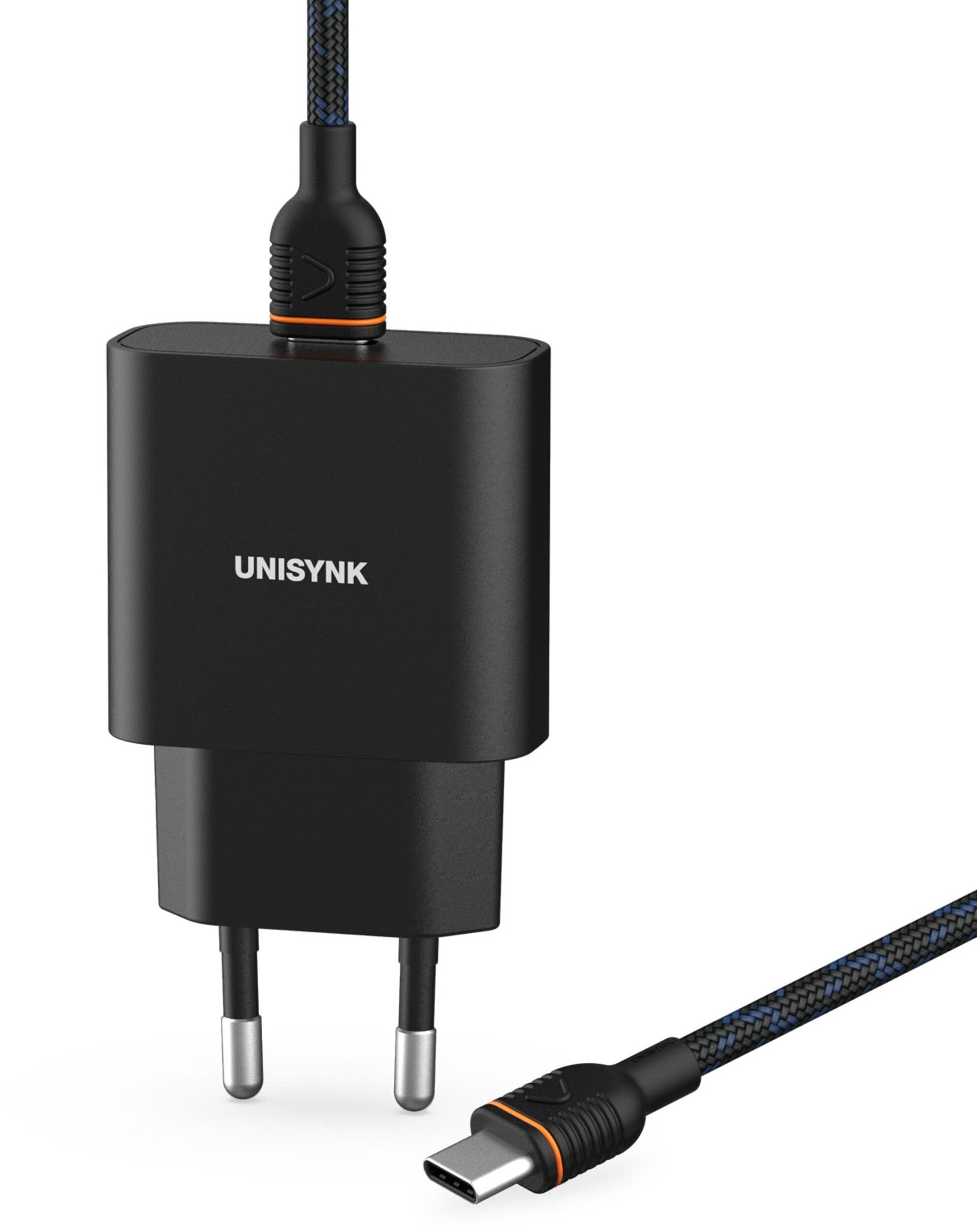 Unisynk 20w Pd Slim Wall Charger + Usb-c Cable Sort 2m
