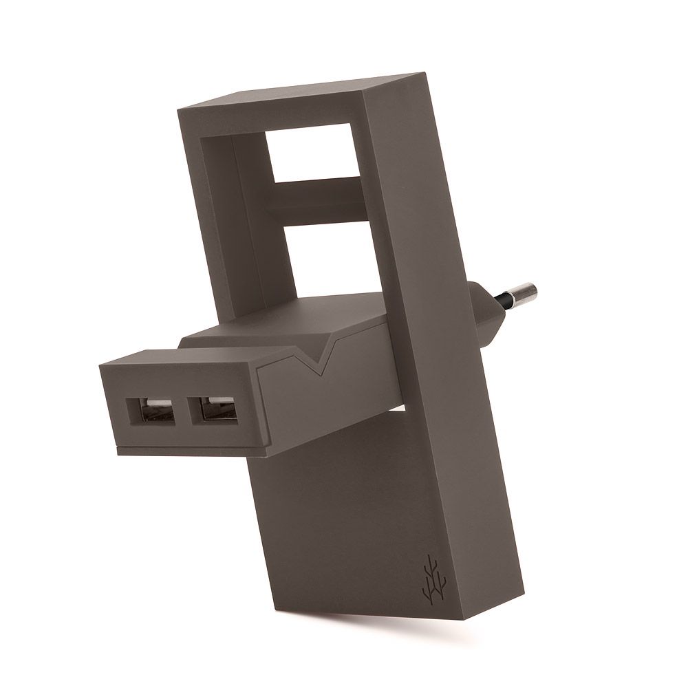 Usbepower Rock Wall Charger - Brun