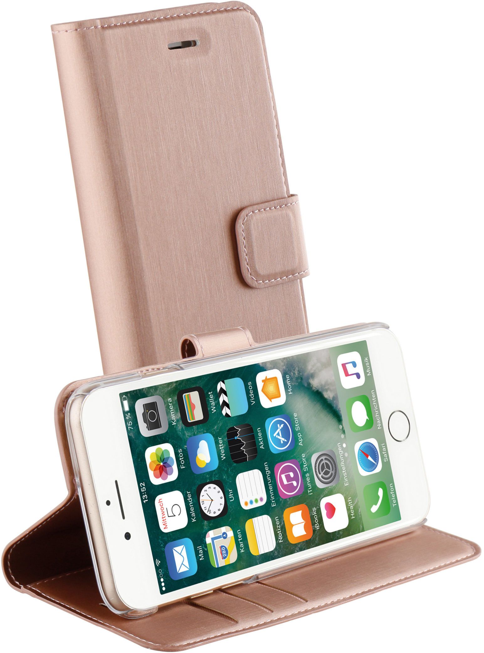 Vivanco Classic Wallet iPhone SE/8/7/6S Rose Gold