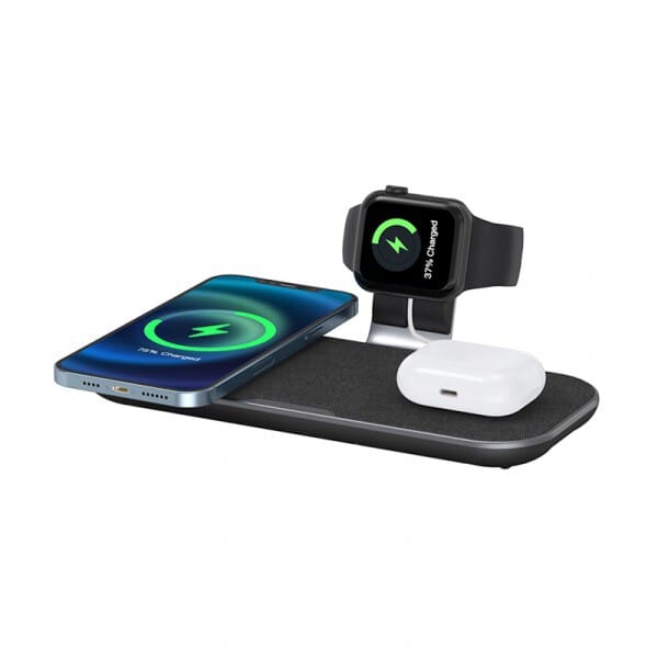 WiWU 3-i-1 Power Stand trådløs lader
