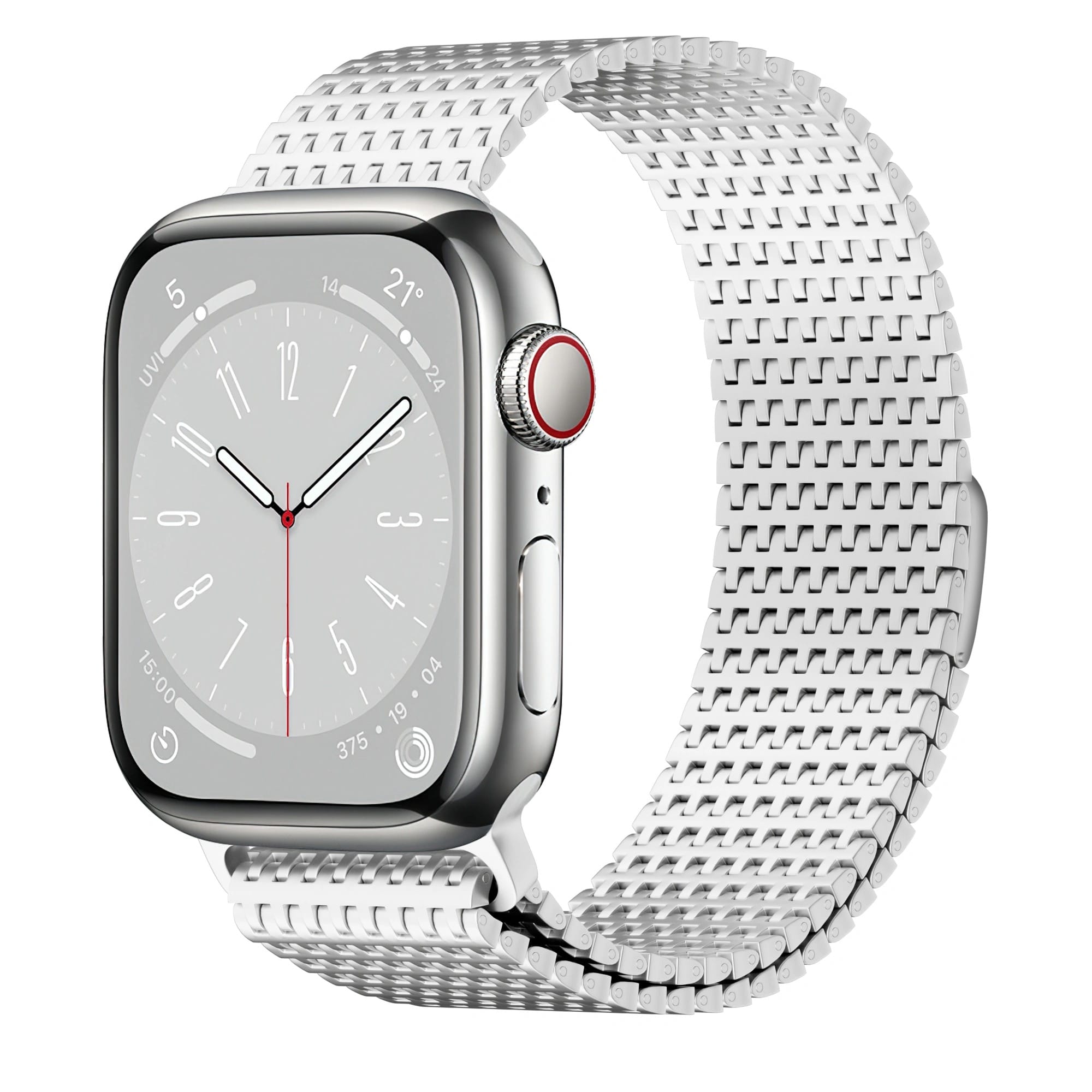 WiWU Domino Stainless Watch Band (Watch 49/46/45/44/42mm) - Sølv