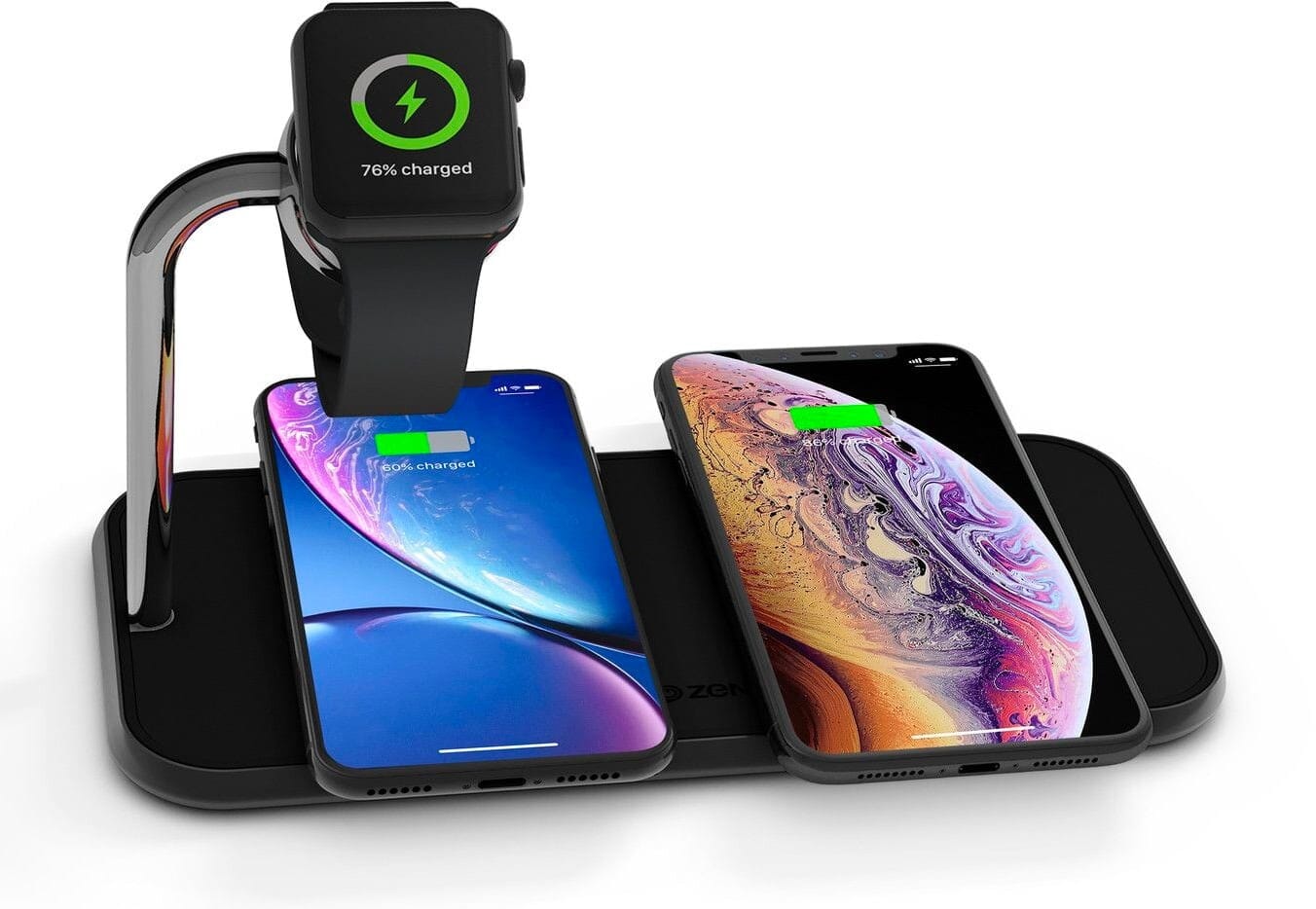 Zens Dual+Watch Aluminium Wireless Charger - Vit